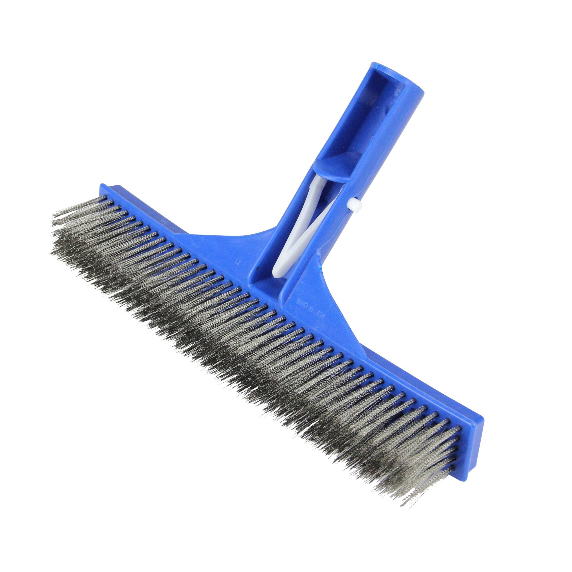 9.75" Blue Stainless Steel Algae Brush for Cement Pools
